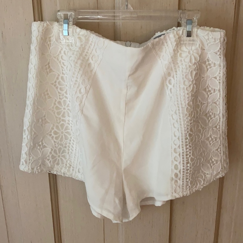 Charlotte Russe white lace and silky shorts